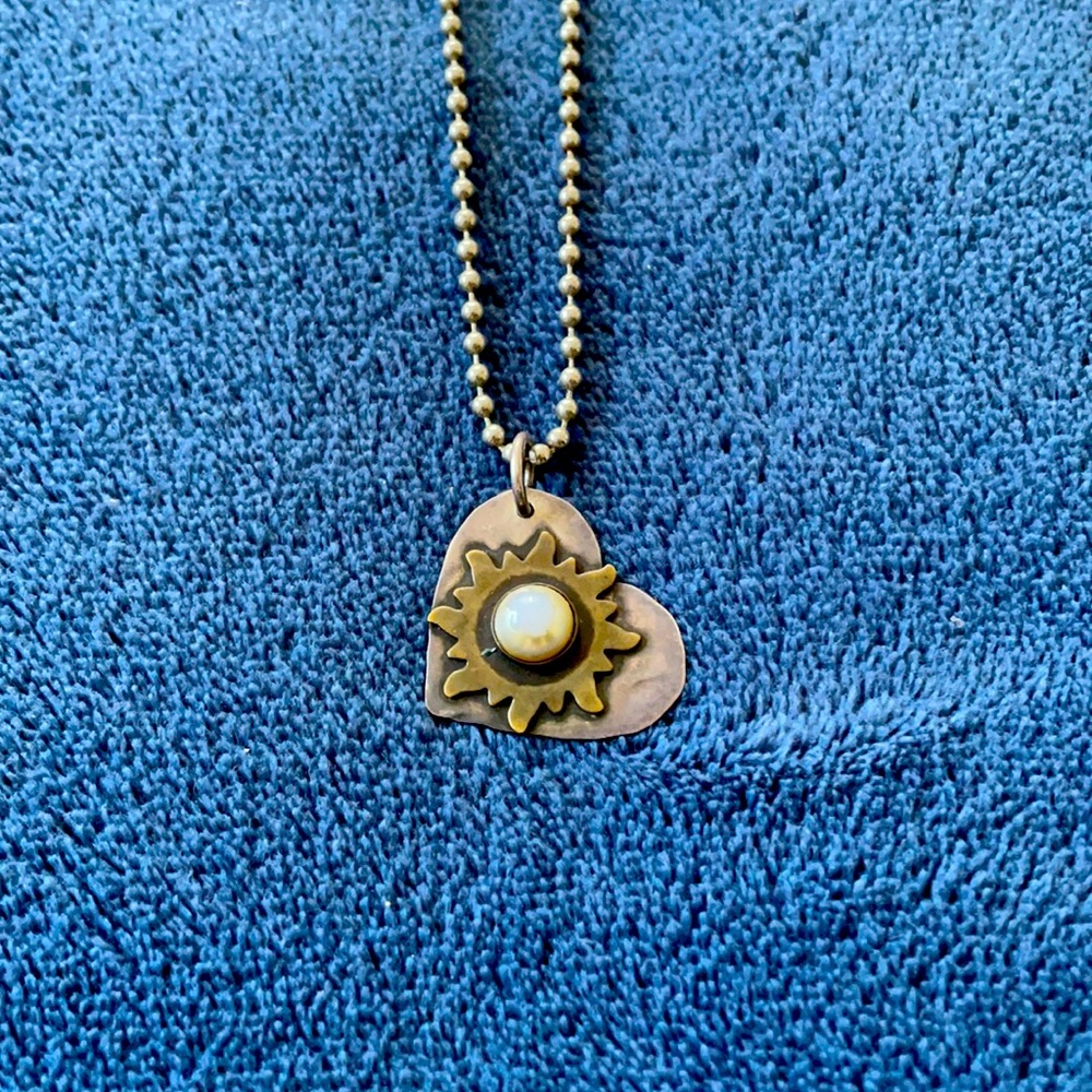 Sterling Silver Heart & Pearl Necklace